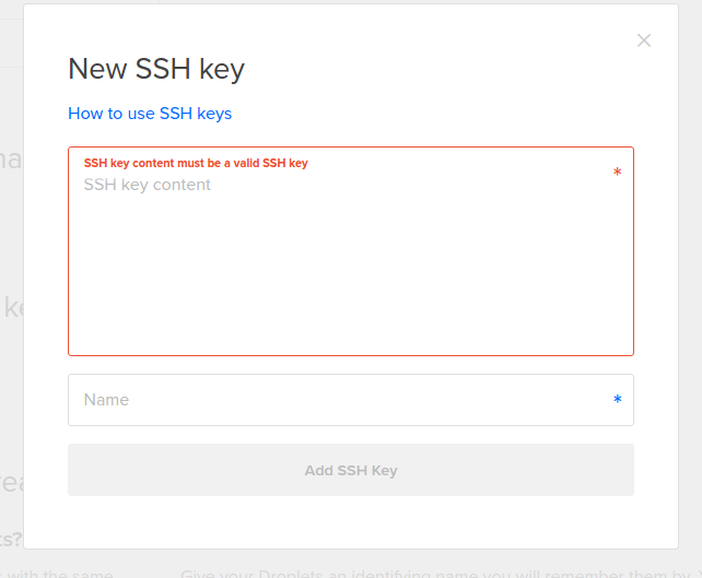 Digitalocean add SSH key