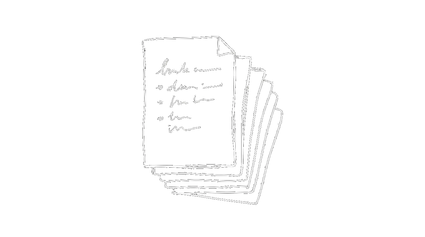 A stack of layered documents growing behind each other