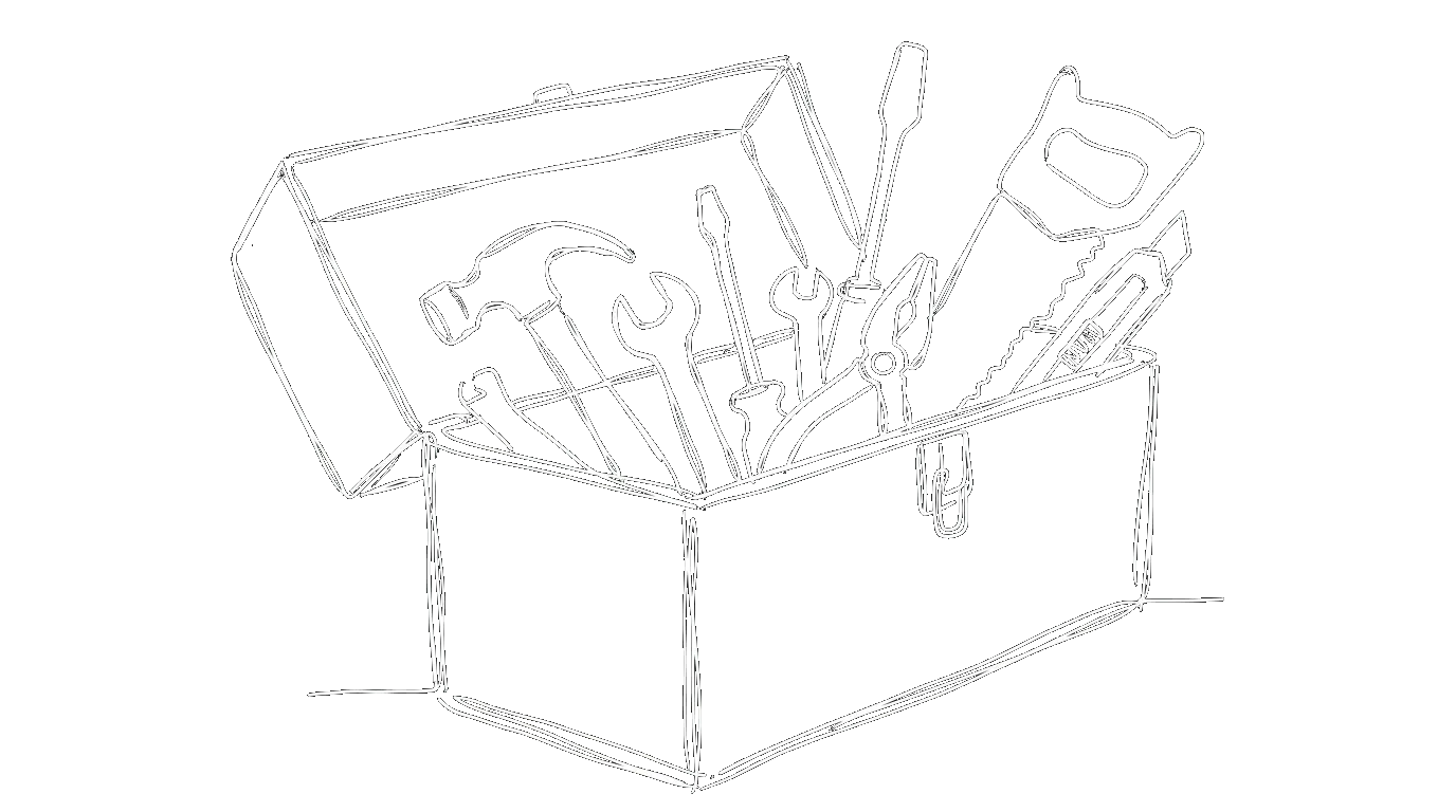 An open toolbox with various tools