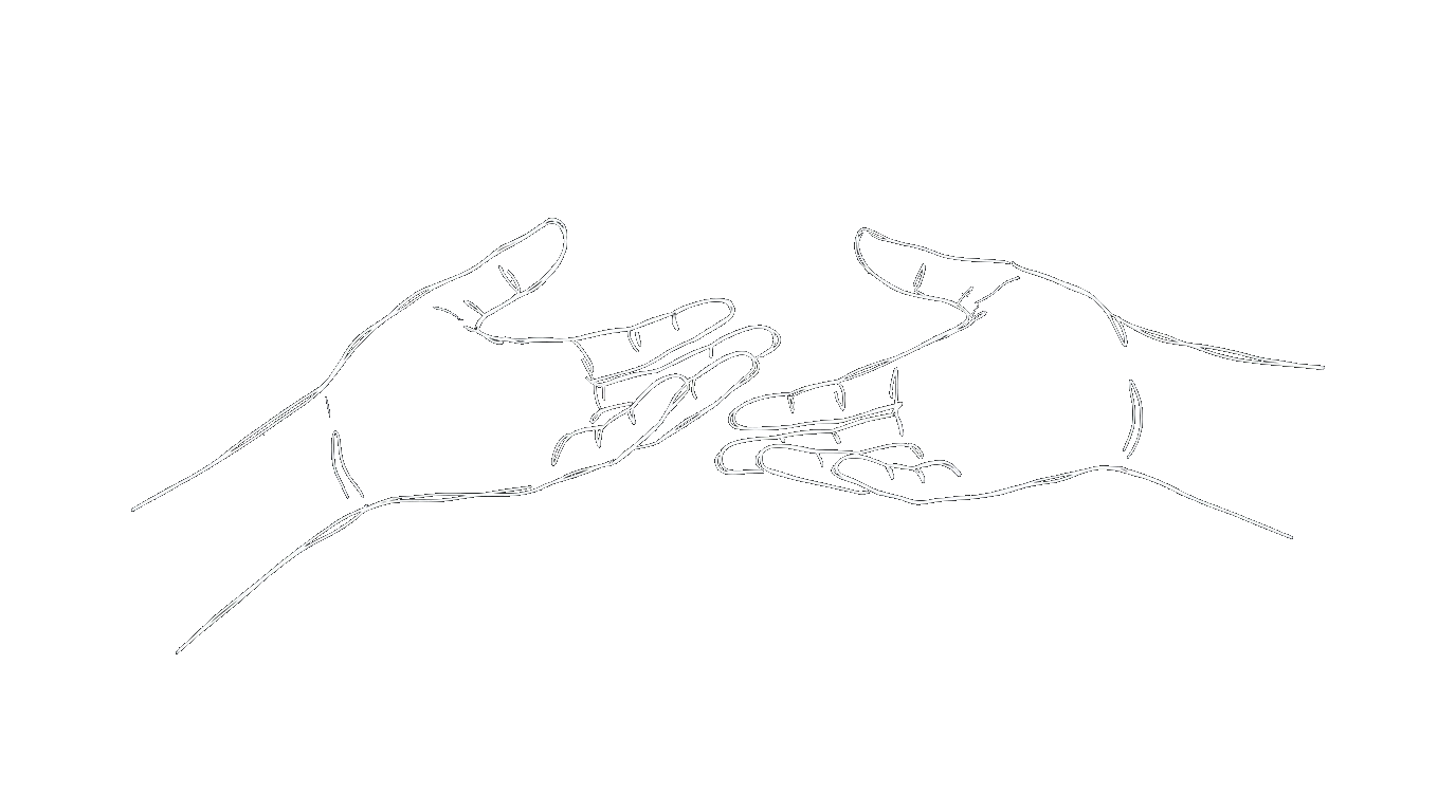 Two open hands reaching toward each other