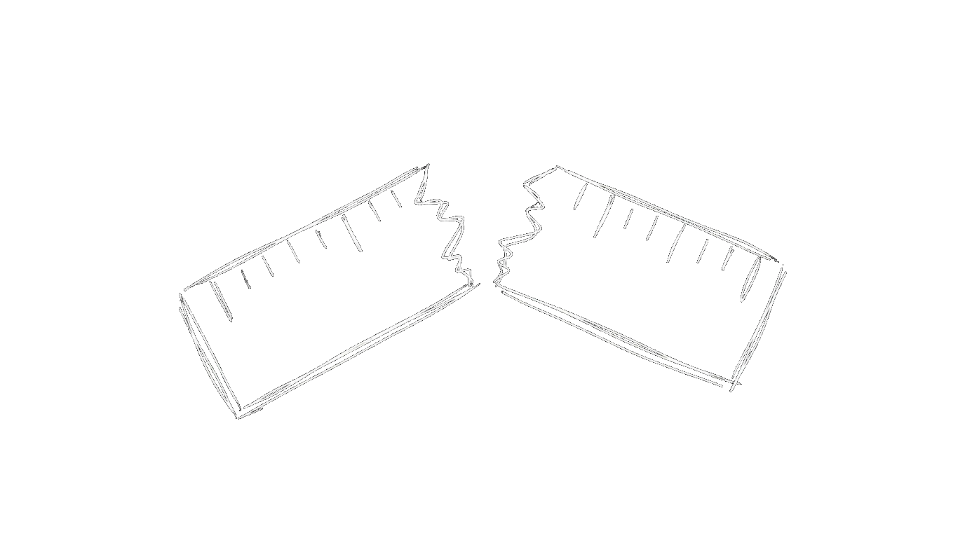 A ruler snapped in half