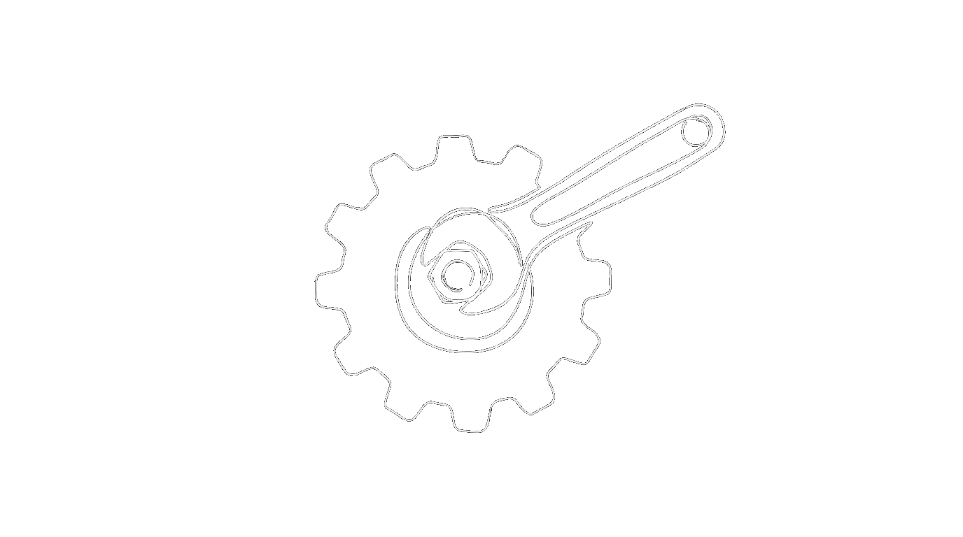 A wrench tightening a gear